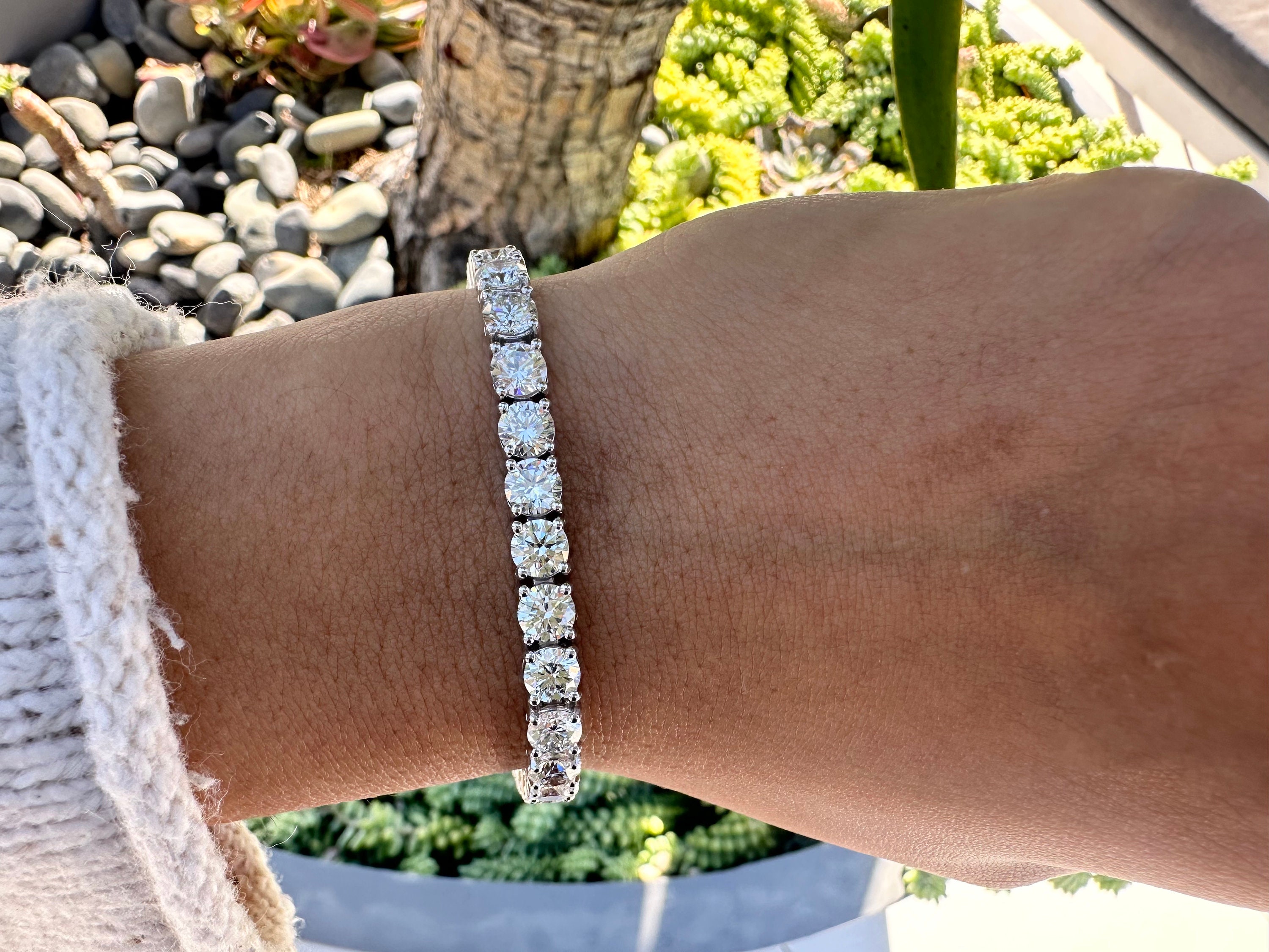 18 carat Diamond Tennis Bracelet, 1/2 Carat Each Diamond Tennis Bracelet, 14K White Gold Diamond Bracelet, Diamond Tennis Bracelet
