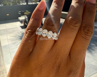 14 Carat Diamond Eternity Ring, 14 Carat Diamond Wedding Band, 14 Carat Oval Diamond Wedding Ring, Oval Eternity Band.