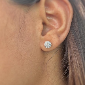Women&#39;s Diamond Earrings, Martini Diamond Studs, Women&#39;s Diamond Studs, 2 Carat Diamond Studs, Simple Diamond Earrings