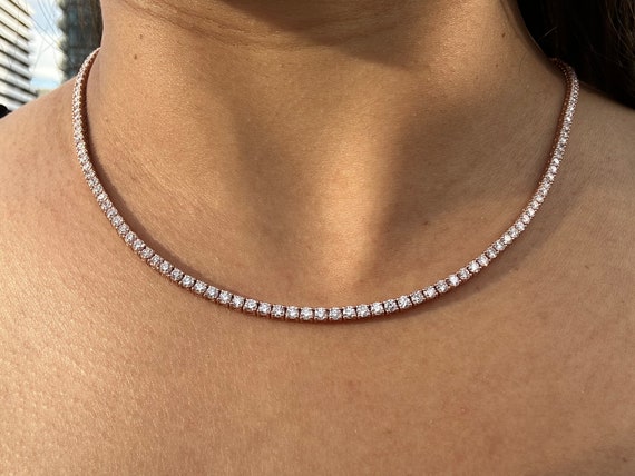 Rose gold diamond chain best sale