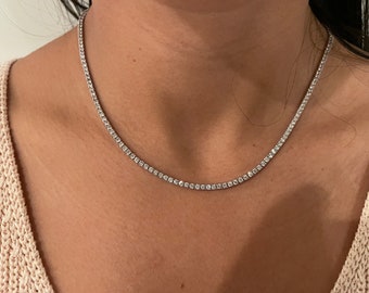 6 Carat Diamond Necklace, 6 Carat Diamond Tennis Necklace, 6 Carat Diamond Pendant, Diamond Tennis Necklace, Womens Layering Necklace