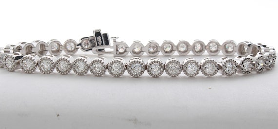 $80,000.00 Estate Natural Colombian Emerald Diamond 18k White Gold Vintage  Tennis Bracelet - A141506 - YouTube