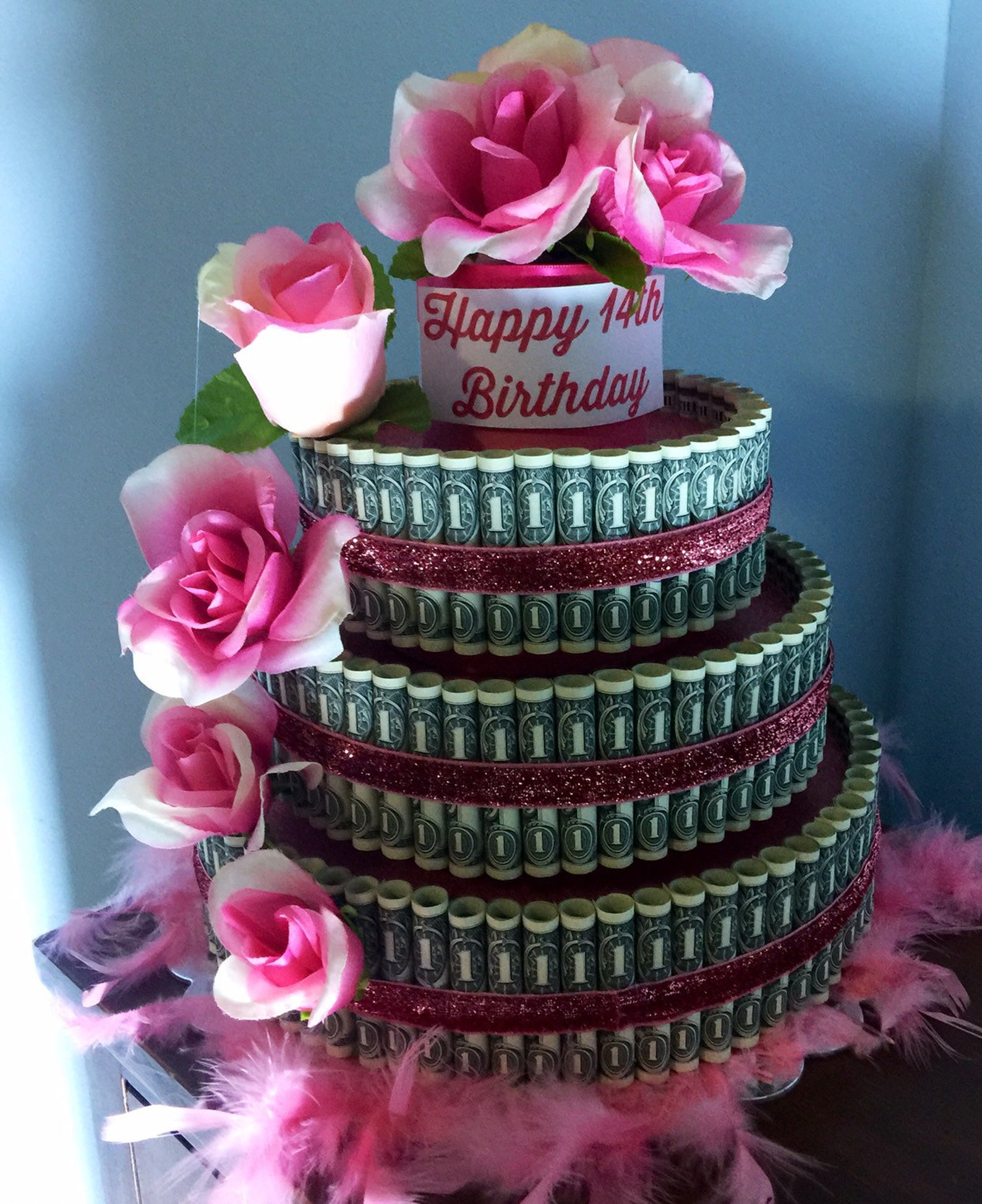 Pastel de dinero de cumpleaños Etsy