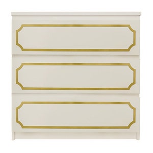 O'verlays Anne Kit 1" Reveal for Ikea Malm 3 drawer dresser, 3 Panels (dresser not included)