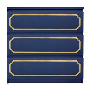 O'verlays Anne Kit 1/2" Reveal for Ikea Malm 3 drawer dresser, 3 overlays (dresser not included)