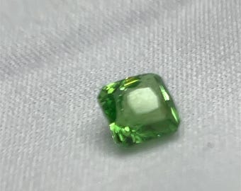 Natural Tsavorite Garnet 1.10 Carats | Cushion Brilliant Cut  Loose Gemstone | Vivid Green | Ethically Sourced | Ideal for Fine Jewelry