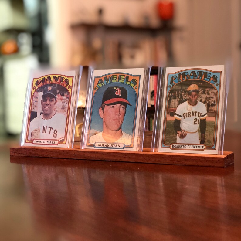 Wooden baseball card 3card display stand Wenge Wood Available in Teak