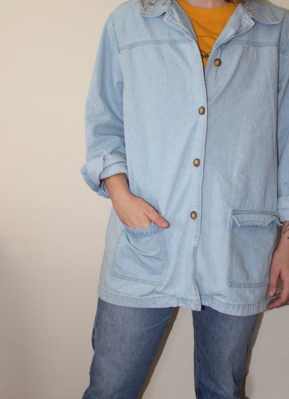 oversized denim button up