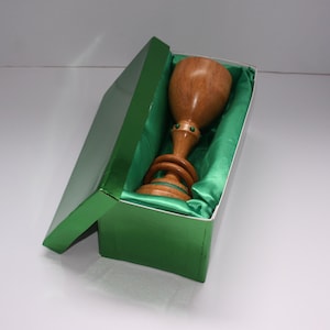 Goblet  in Irish beech with malachite inserts