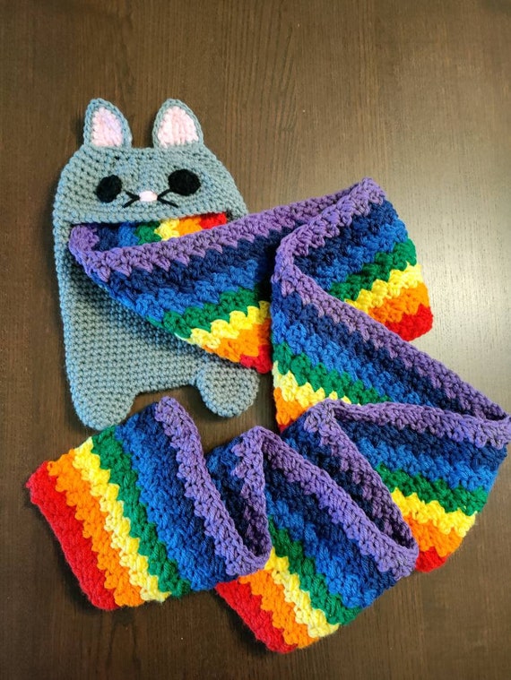 Rainbow Barf Kitty Scarf