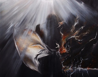 oil on canvas "angel Musician"