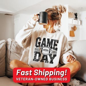 Game Day Sweatshirt Go Team Sweatshirt, Football Shirt, Women's Football, Preppy Football, Football Mom, Cute Football Sweatshirt