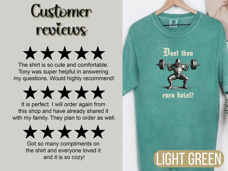 Comfort Colors® Medieval Knight Gym Tee: 'Dost Thou Even Hoist Bild 8