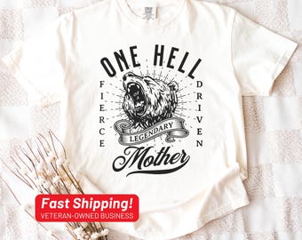 Comfort Colors One Hell Of A Mother Shirt, trendy mom shirt, aesthetic graphic tee, vintage inspired graphic tee, mom apparel, mom life