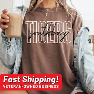 Comfort Colors® Custom School Mascot Shirt, School Logo Tee, Team Mascot Shirt Gift, Custom Name Gifts For Back To School, Custom Sports Tee