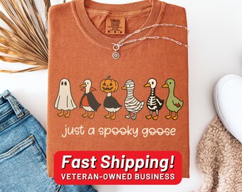 Halloween Goose shirt, just a Spooky Goose t-shirt, Funny Halloween shirt, Spooky Season shirt, Spooky Goosey Shirt, Funny Goose Shirt
