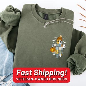 Cute Spooky Coffee Sweatshirt, Womens Ghost Sweatshirt, Spooky Season, Fall Coffee Lover Shirt, Halloween Party Shirt, Fall Graphic Shirt