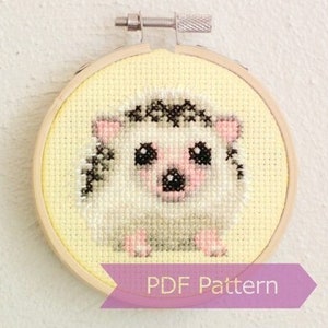 Hedgehog cross stitch pattern PDF - Hedgehog embroidery - Instant download - Small