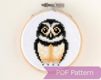 Spectacled Owl cross stitch pattern PDF - Spectacled Owl embroidery - Instant download - Small