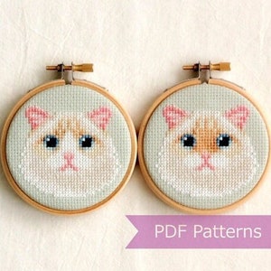Ragdoll Red Point Kreuzstichmuster-PDF-Paket – Ragdoll Red/Cream Point Stickerei – Sofort-Download – Klein
