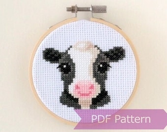 Holstein Cattle cross stitch PDF - Holstein Cattle embroidery - Instant download - Small