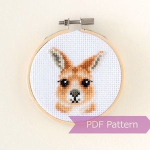Kangaroo cross stitch pattern PDF - Kangaroo embroidery - Instant download - Small