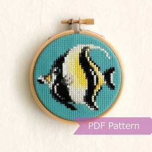 Moorish Idol cross stitch pattern PDF bundle - Moorish Idol embroidery - Instant download - Small