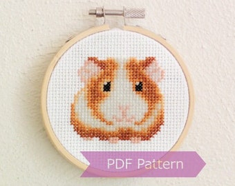 Guinea Pig cross stitch pattern PDF - Guinea Pig embroidery - Instant download - Small