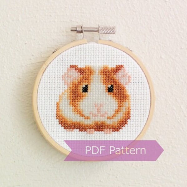 Guinea Pig cross stitch pattern PDF - Guinea Pig embroidery - Instant download - Small