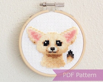 Fennec fox cross stitch pattern PDF - Fennec fox embroidery PDF - Instant download - Small