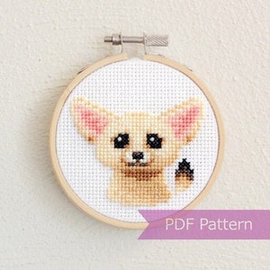 Fennec Fox cross stitch pattern PDF - Fennec fox embroidery PDF - Instant download - Small