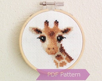 Giraffe cross stitch pattern PDF bundle - Giraffe - Instant download - Small