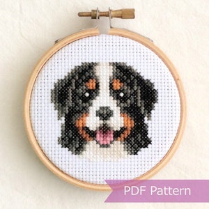 Bernese Mountain Dog cross stitch pattern PDF - Bernese Mountain Dog - Instant download - Small