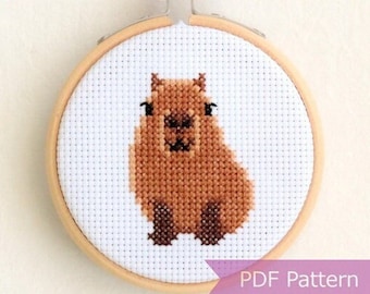 カピバラのクロスステッチパターンPDF - カピバラの刺繍 - 即時