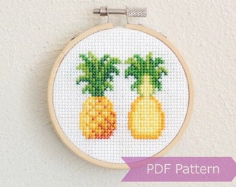 Pineapple cross stitch pattern PDF - Pineapple embroidery - Instant download - Small