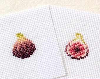 Mini Fig cross stitch pattern PDF bundle - Cut Fig embroidery - Instant download - Tiny