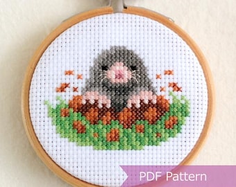 Mole cross stitch pattern PDF - Instant Download - Small