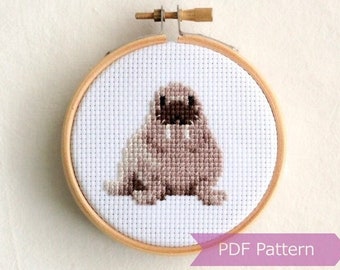 Walrus cross stitch pattern PDF - Walrus embroidery - Instant download - Small