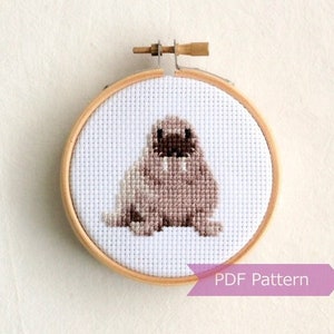 Walrus cross stitch pattern PDF - Walrus embroidery - Instant download - Small