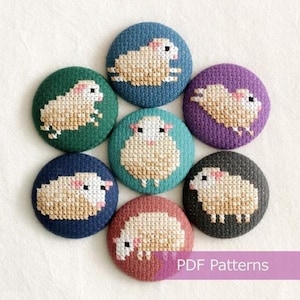 Sheep cross stitch pattern bundle - Mini Sheep embroidery patterns - Instant Download PDFs - Tiny