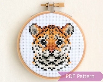 Jaguar cross stitch pattern PDF - Jaguar/Leopard embroidery - Instant download - Small