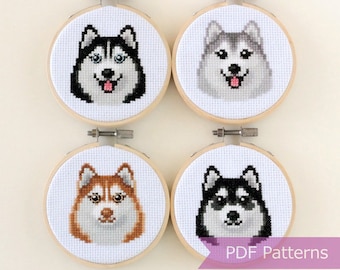 Husky Cross Stitch Etsy