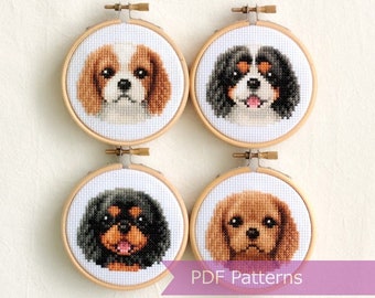 Megabundle PDF Cavalier King Charles Spaniels - Broderie Cavalier King Charles Spaniels 4 lots - Téléchargement immédiat - Petit