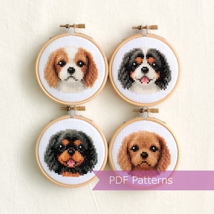 Cavalier King Charles Spaniels PDF Megabundle - Cavalier King Charles Spaniels embroidery 4 bundles - Instant download - Small