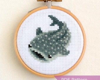 Whale Shark cross stitch pattern PDF - Whale Shark embroidery - Instant Download - Small