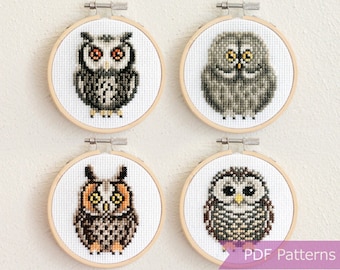 DRESS IT UP BUTTONS ~ SEW CUTE OWLS ~ 8 OWLS ~ VARYING SHADES