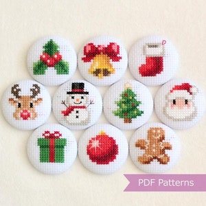 Mini Christmas cross stitch PDF bundle - Christmas embroidery bundle - Instant download - Small