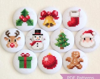 Mini Christmas cross stitch PDF bundle - Christmas embroidery bundle - Instant download - Small