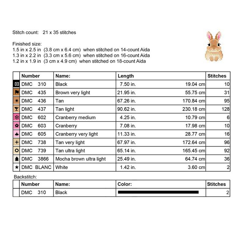 Brown Rabbit Cross Stitch Pattern PDF Bundle - Bunny + Bunny Wearing ...