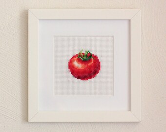 トマトのクロスステッチパターンPDF - トマトの刺繍 - 即時